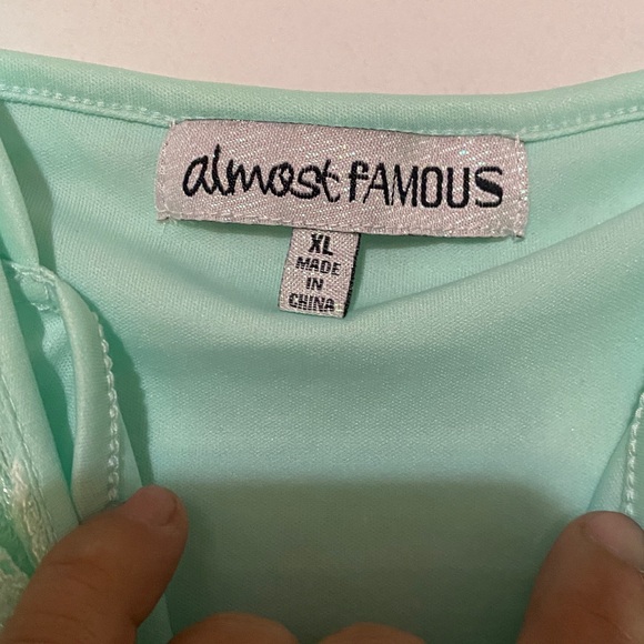 Almost Famous Mint Lace Mini Dress - Picture 2 of 2